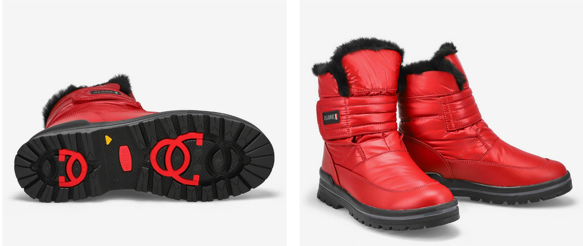 Olang "Luna" Red waterproof winter boot w/ice cleats The Shoe Muse