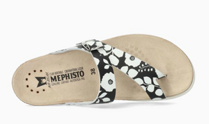 Mephisto "Helen" Black & White - Cork Sandal