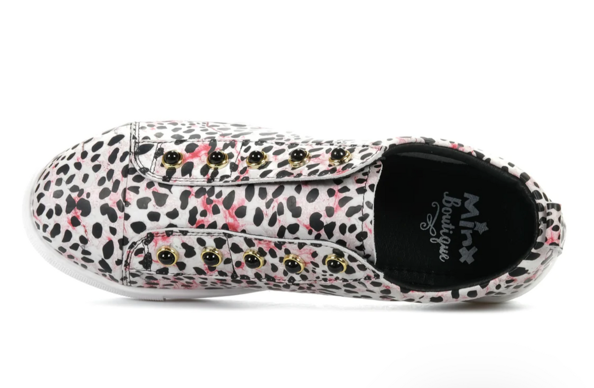 MINX Pearla Cookies Cream Leopard Print Sneaker