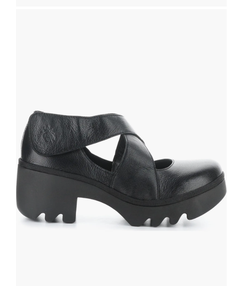 Fly London Togo Black Criss Cross Velcro Shoe | The Shoe Muse