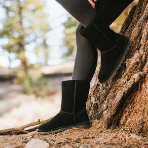 BEARPAW "Elle" Black - Short Suede Boot