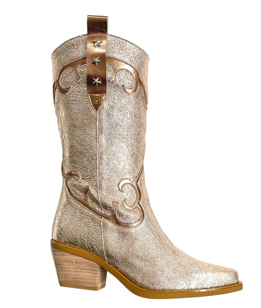 Chanii B "Jewel" Rose Gold Metallic - Cowgirl Boot
