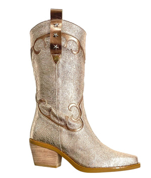Chanii B "Jewel" Rose Gold Metallic - Cowgirl Boot