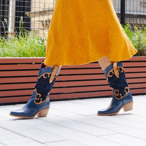 Chanii B "Jewel" Navy/Tan - Cowgirl Boot