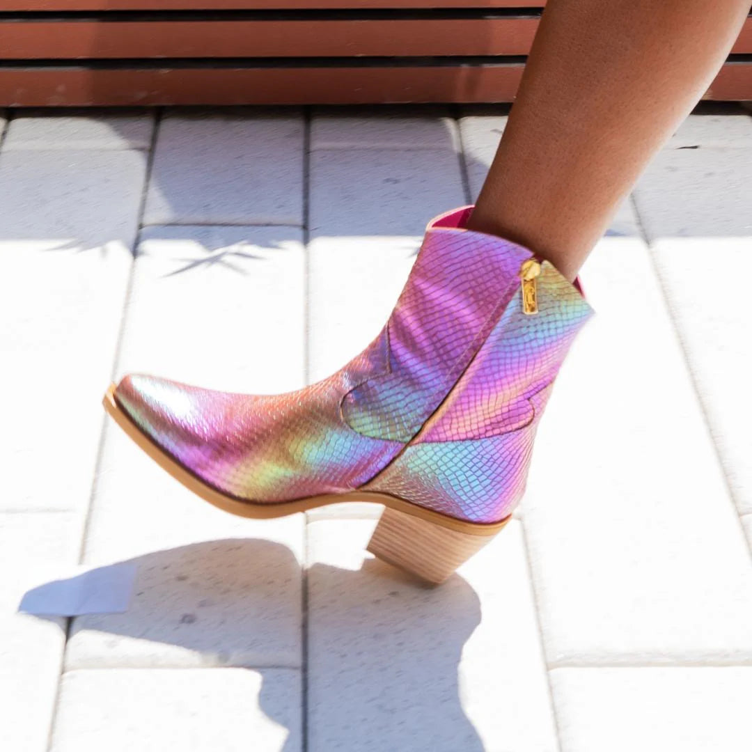 Chanii B "Magnifique" Multi Iridescent - Short Cowgirl Boot