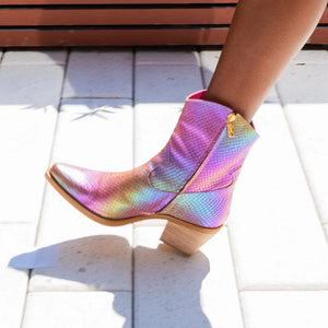 Chanii B "Magnifique" Multi Iridescent - Short Cowgirl Boot