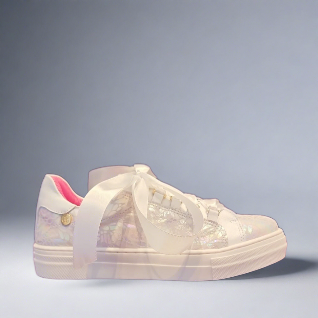 Chanii B "Skate" White iridescent sneaker