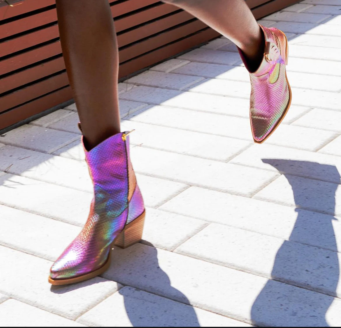 Chanii B "Magnifique" Multi Iridescent - Short Cowgirl Boot
