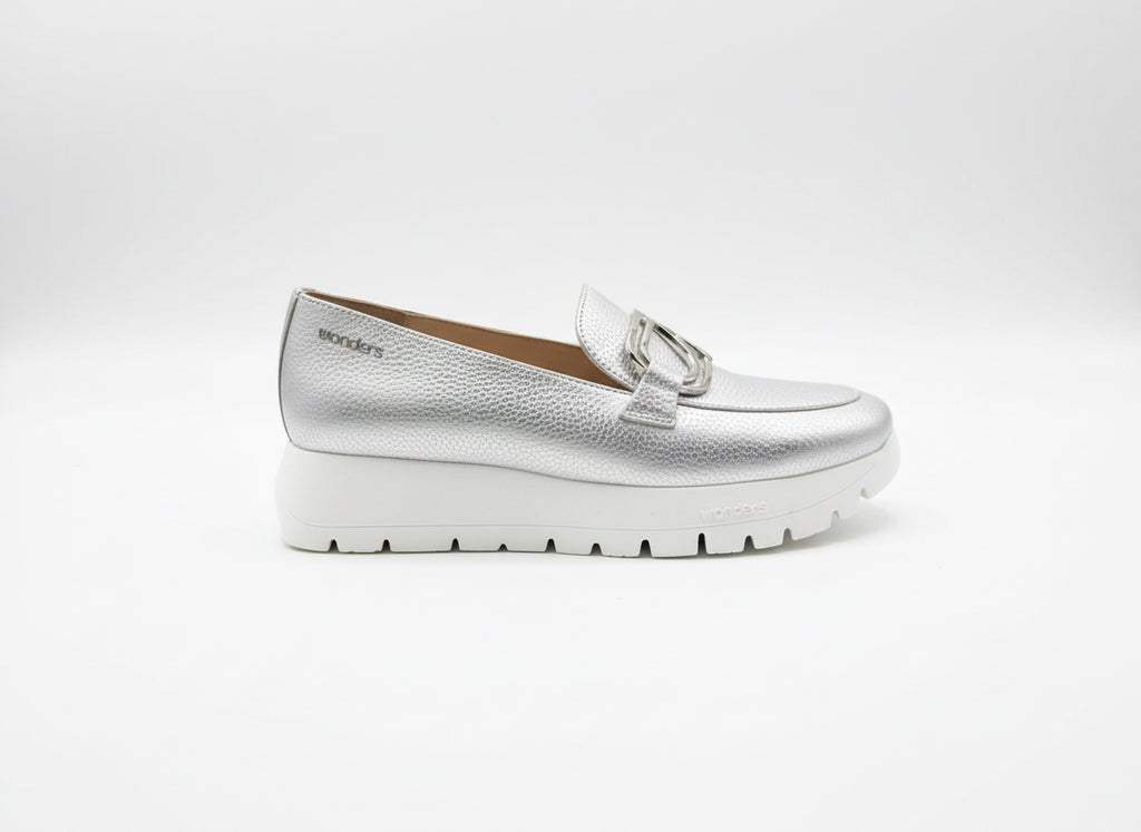 Wonders A-2462 Silver loafer