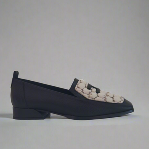 Dibia 11253 Black and white quilted loafer