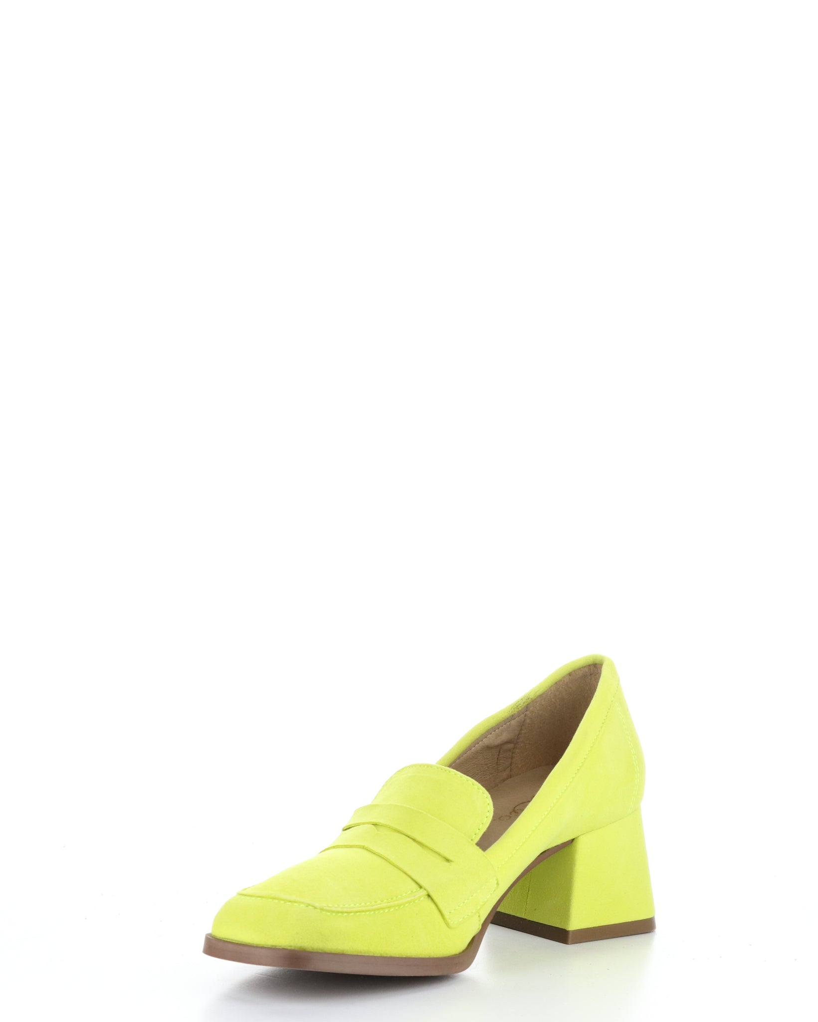 Bos & Co 'Ama" Pear yellow block heeled loafer