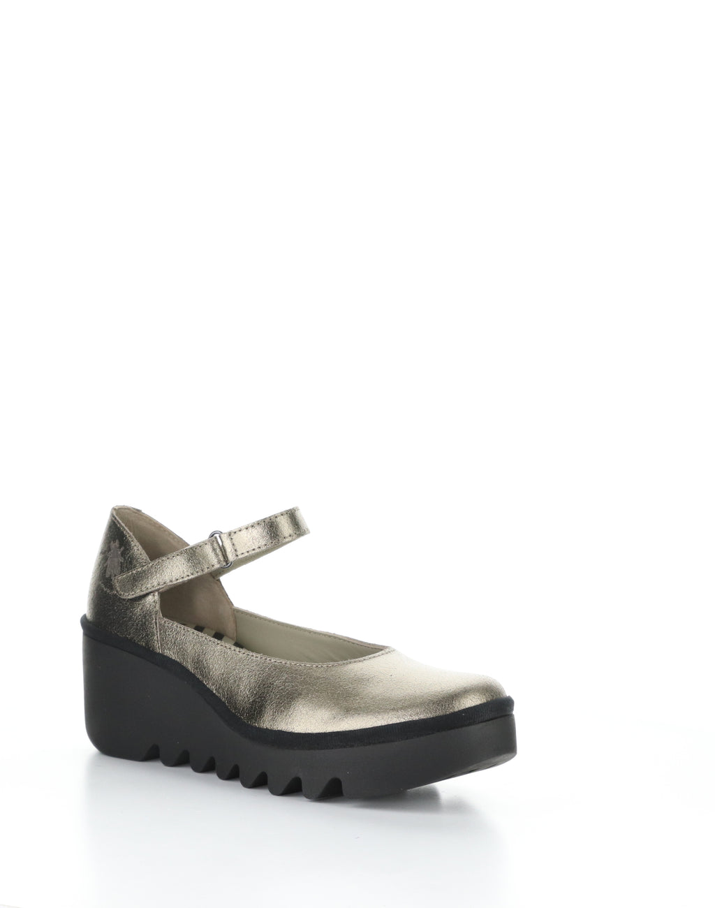 Fly London "BAWO" Gold shoe with ankle strap