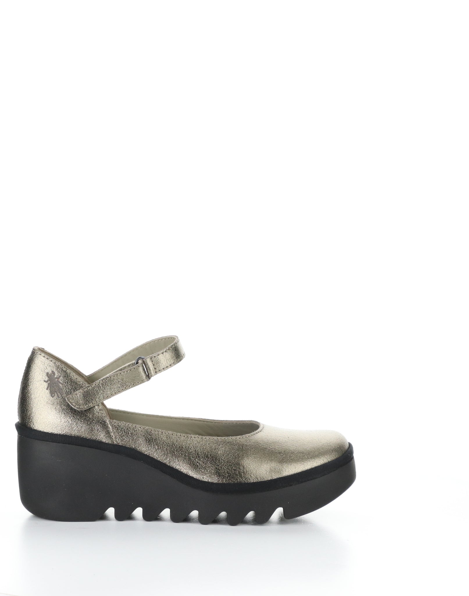 Fly London "BAWO" Gold shoe with ankle strap