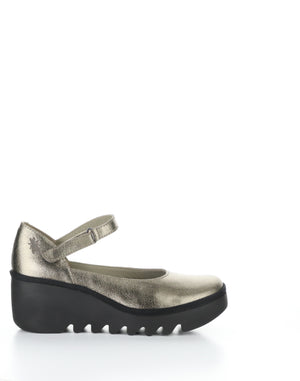 Fly London "BAWO" Gold shoe with ankle strap