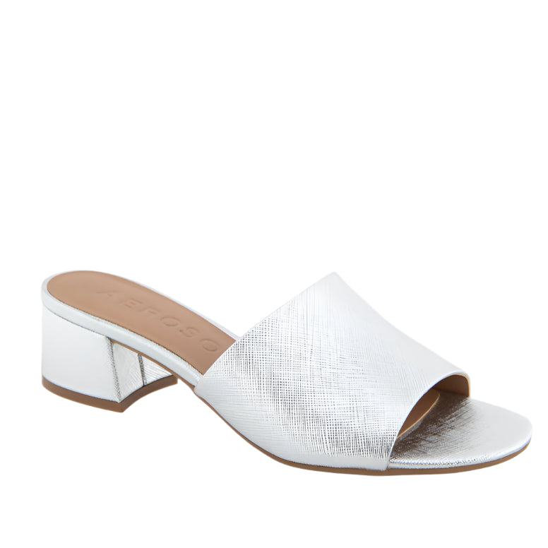 Aerosoles "Como" Silver - Block Heel Slide