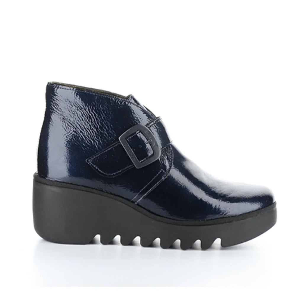 Fly London "Birt" Navy Patent - Ankle Boot
