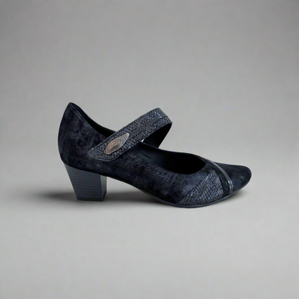 Geo Reino "Olepia" Navy velcro low pump