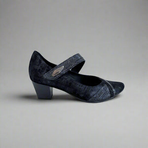 Geo Reino "Olepia" Navy velcro low pump