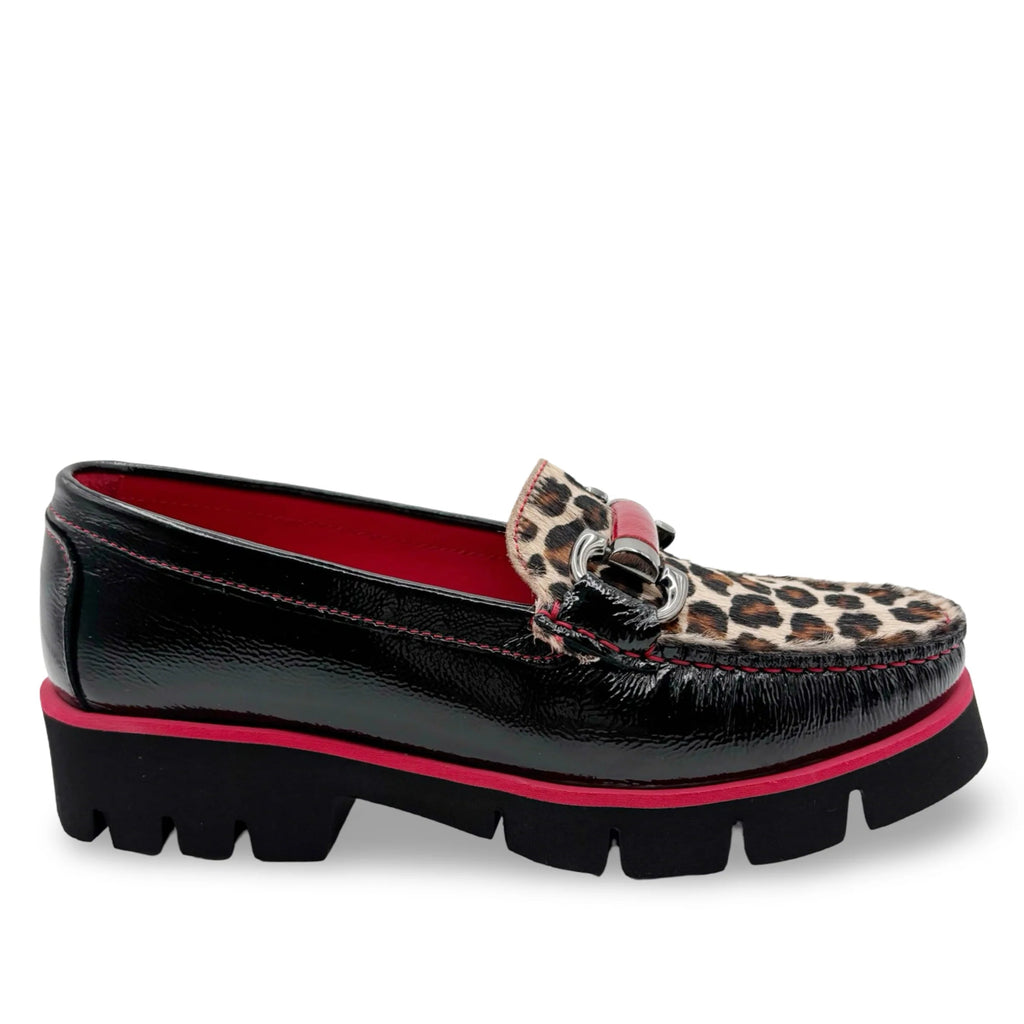 Di Chenzo "8807" Black/Leo/Red - Platform Loafer