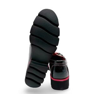 Di Chenzo "8807" Black/Leo/Red - Platform Loafer