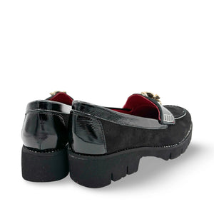 Di Chenzo "Asia" Black Suede/Patent - Platform Loafer