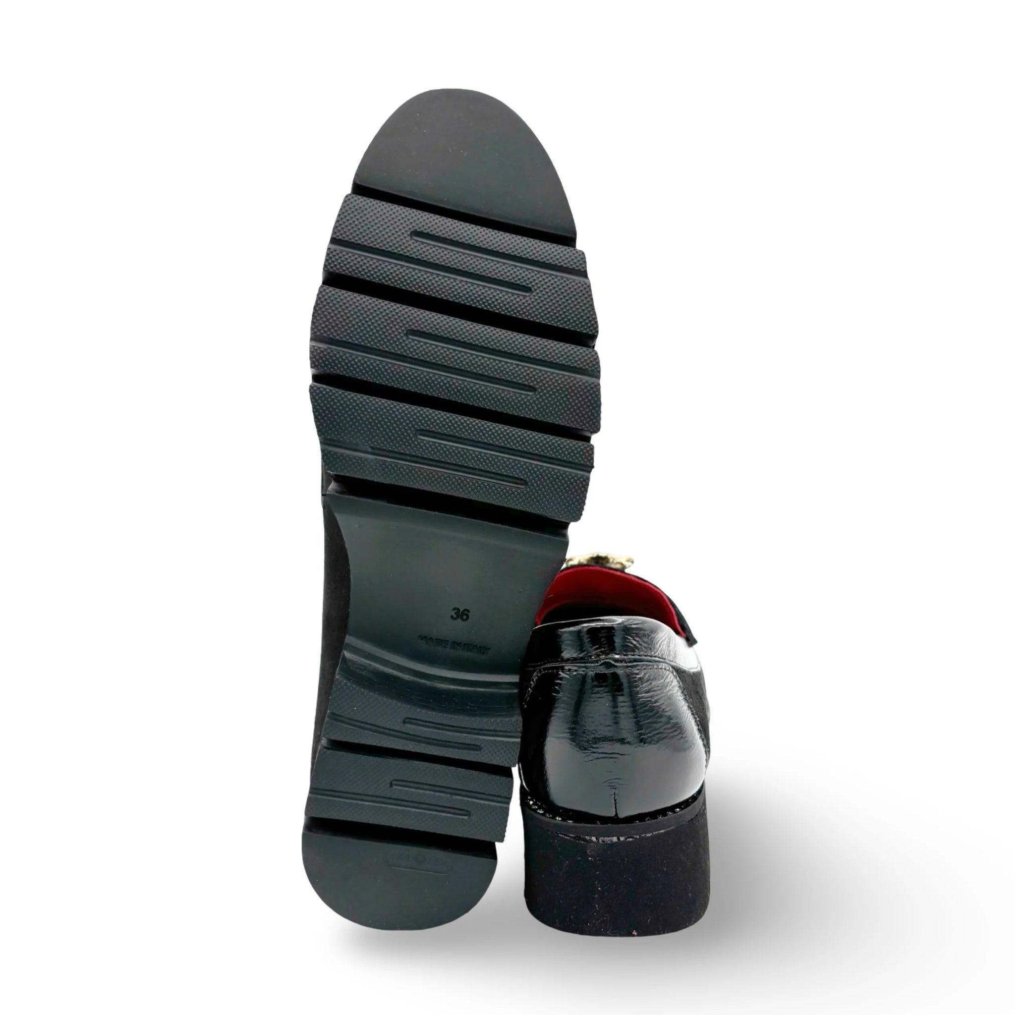 Di Chenzo "Asia" Black Suede/Patent - Platform Loafer