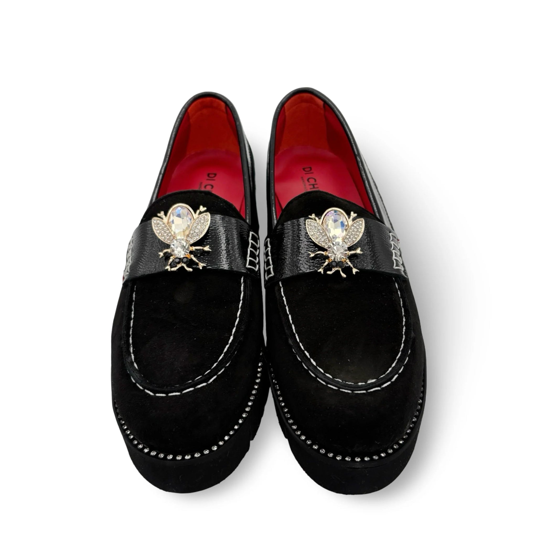 Di Chenzo "Asia" Black Suede/Patent - Platform Loafer