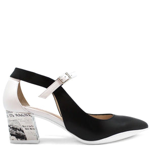 Chanii B "La La" Black/White Newsprint - Pump