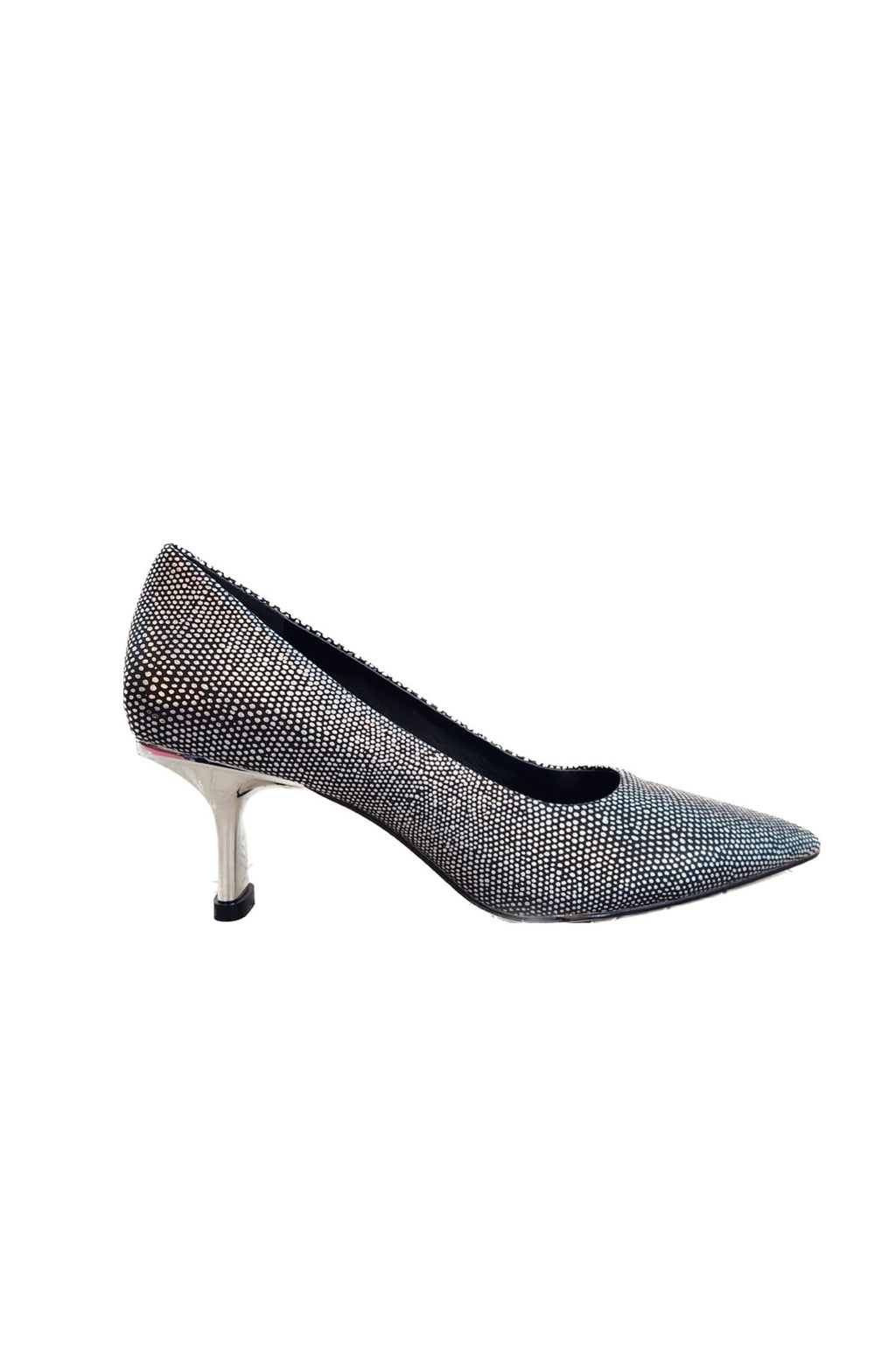 Capelli Rossi silver leather pump medium heel