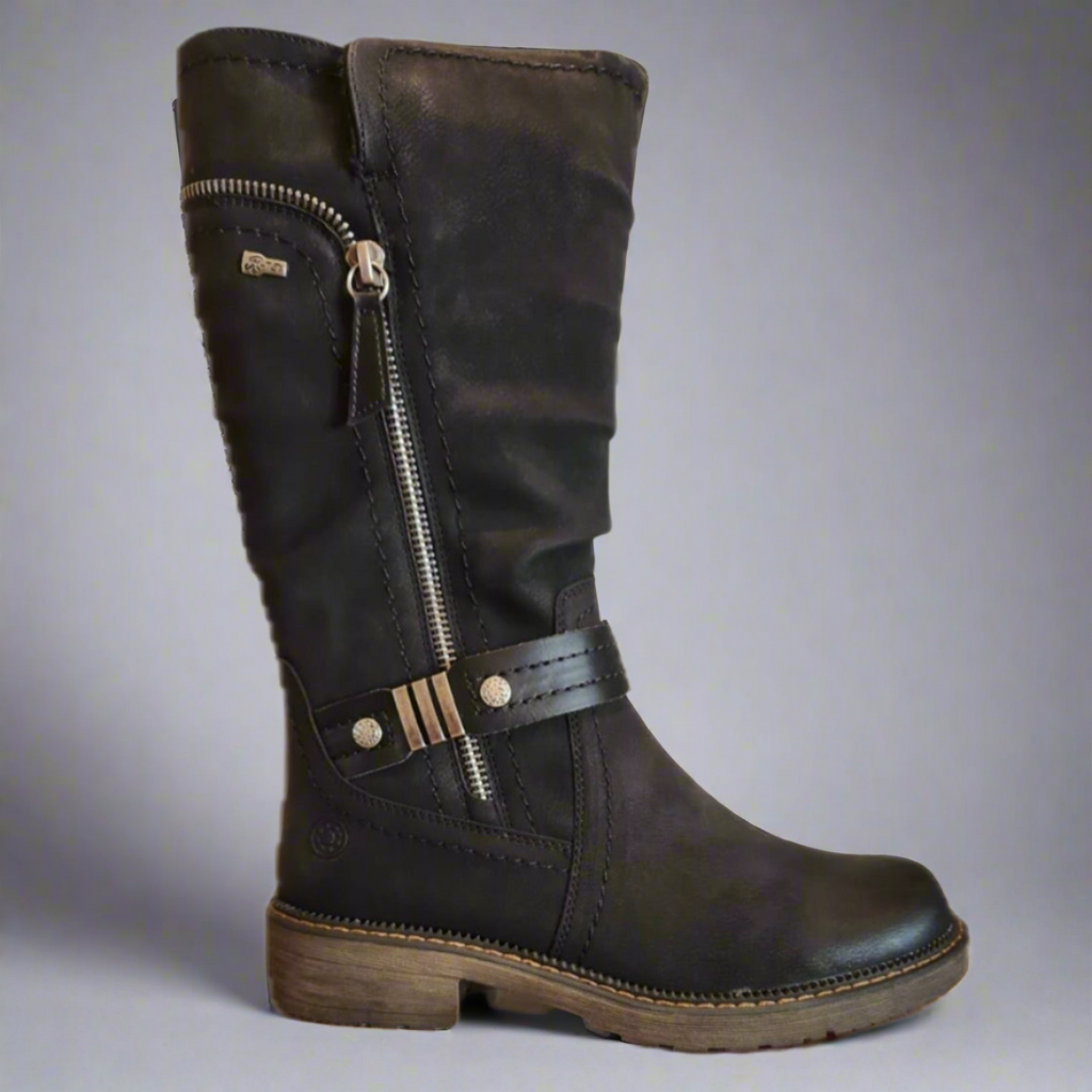 Relife "Vignole" Black tall water resistant boot