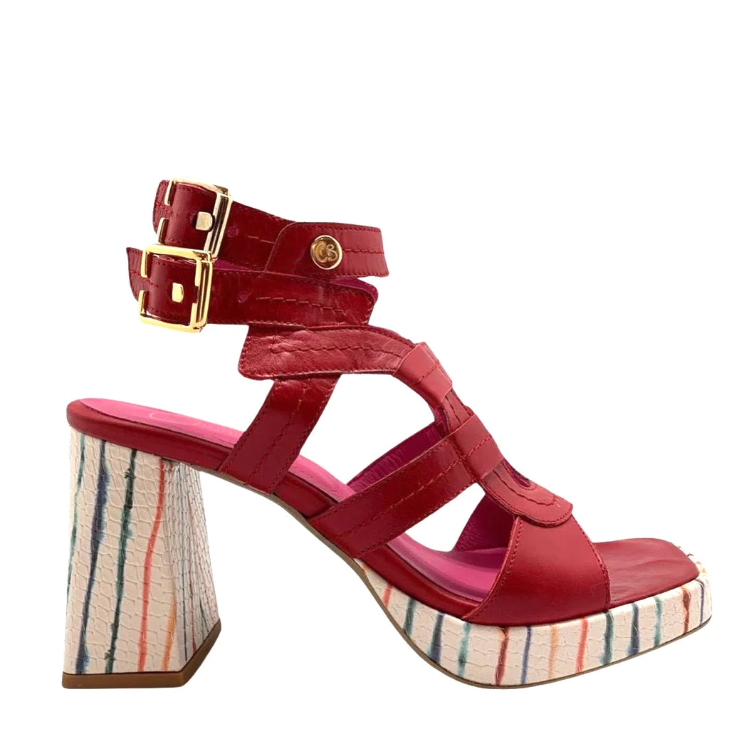 Chanii B "Etoile" Red Platform sandal