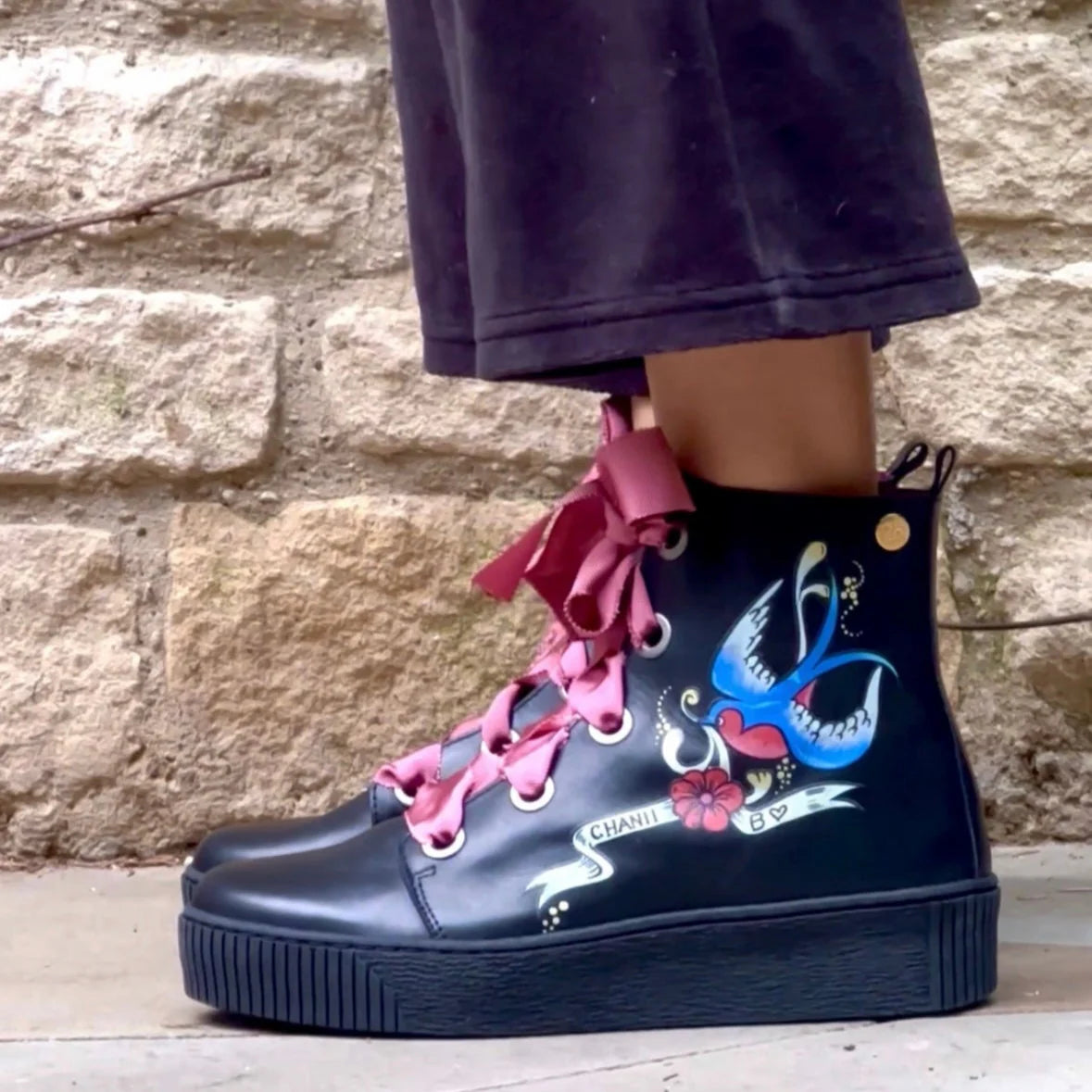 Chanii B "Tattoo" Black/Multi - Short Boot
