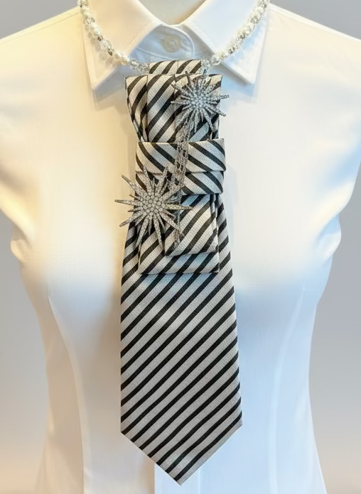 Dani XX designer vintage ties "black/grey stripes"