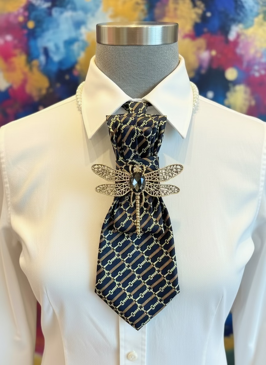 Dani XX designer vintage ties "blue/gold butterfly"
