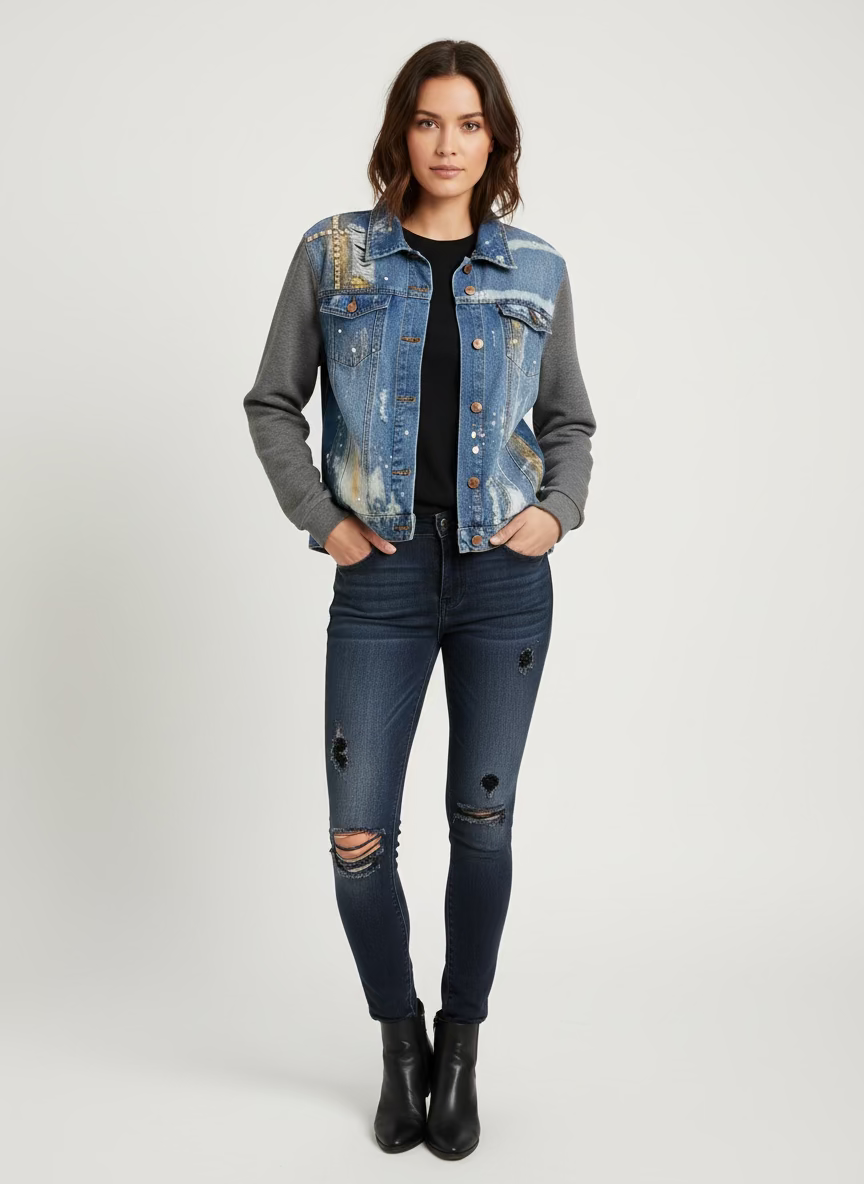 Dani XX "Marilyn Hand painted Jean Jacket"