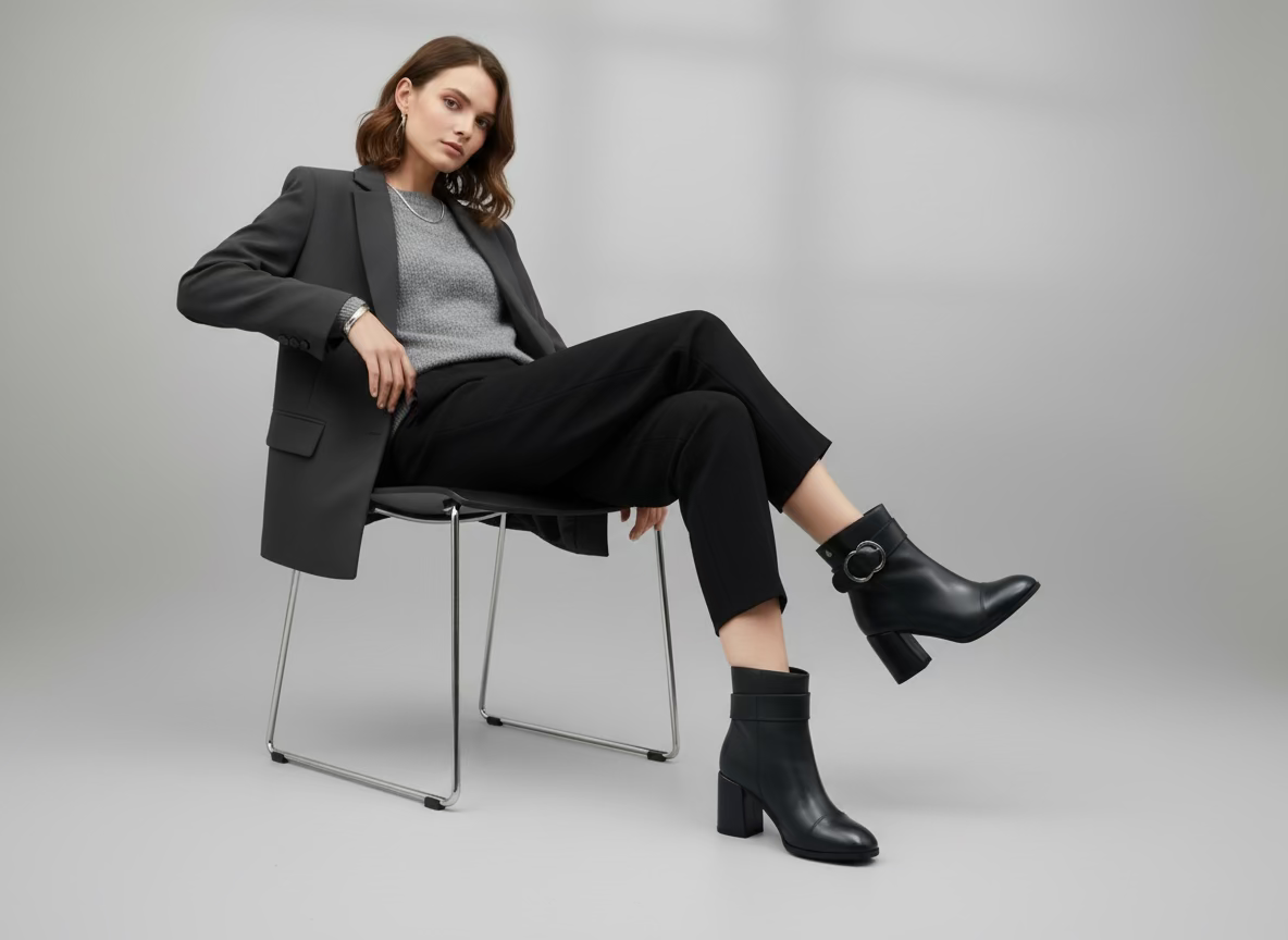 Aqua Flex "Delta" Navy waterproof dress boot