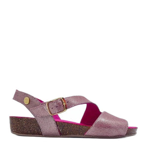 Chanii B "Je Ressin" Blush Pink Metallic - Cork Sandal