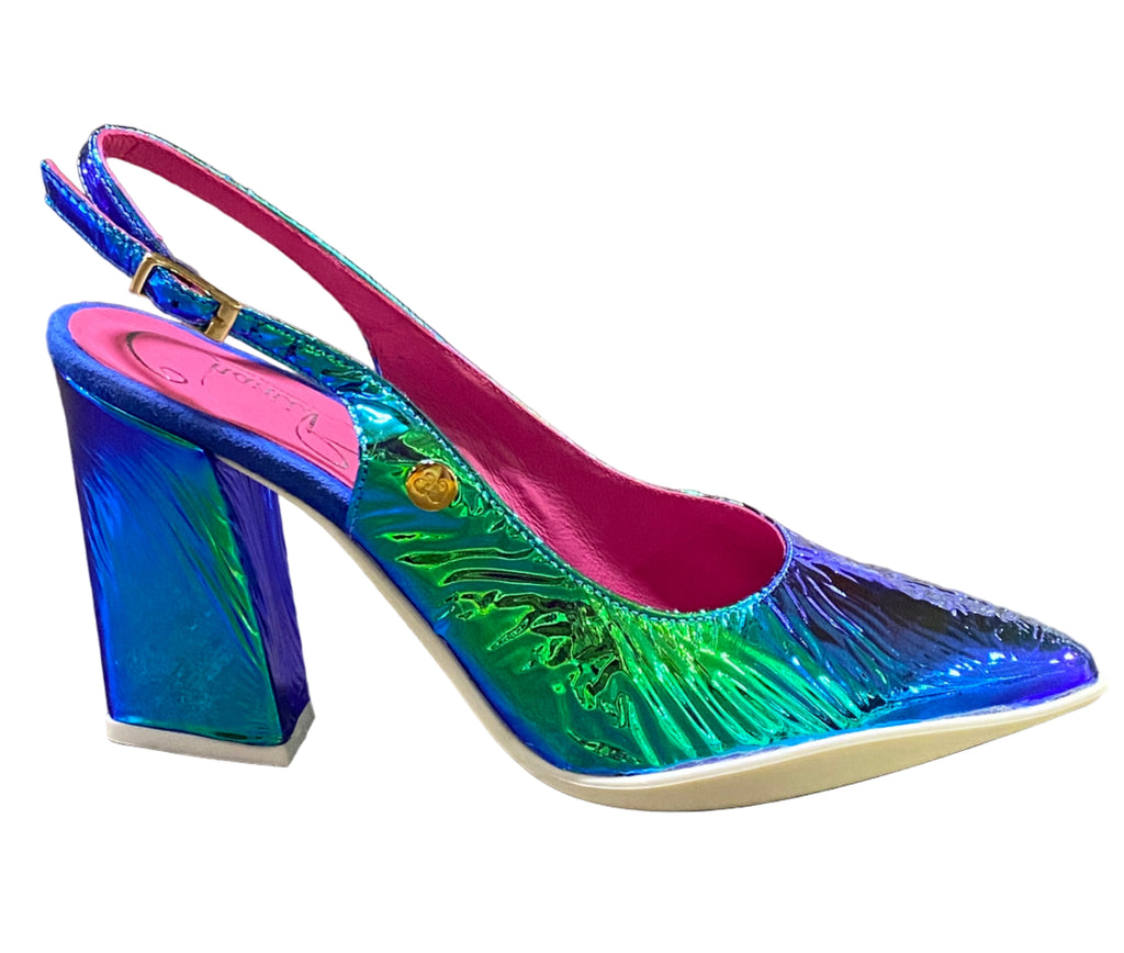 Chanii B "Pimento" Blue Foil - Slingback Pump