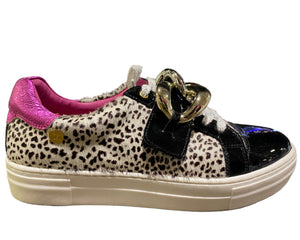 Chanii B "Cello" Cheetah/Black Patent/Fuchsia - Sneaker