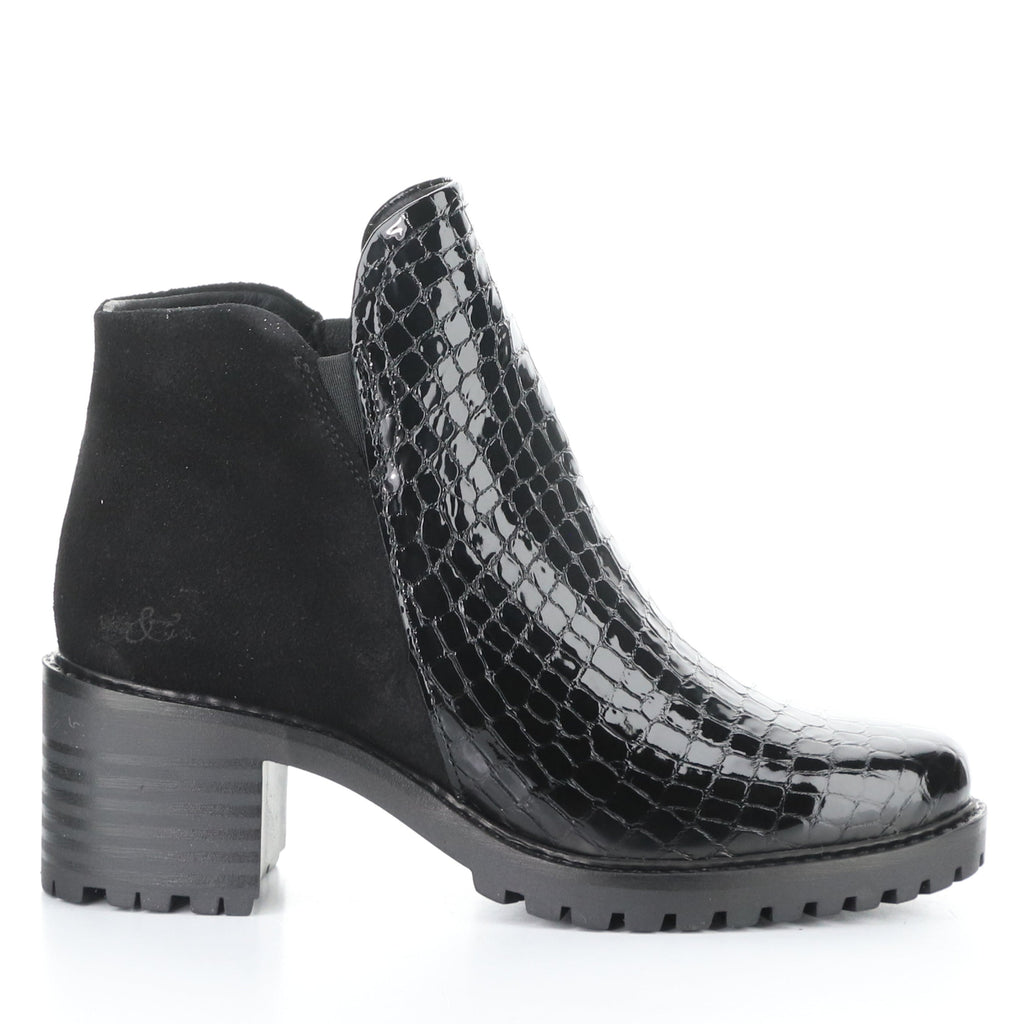 Bos&Co. "Inara" Black Croco - Waterproof Bootie