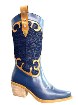 Chanii B "Jewel" Navy/Tan - Cowgirl Boot