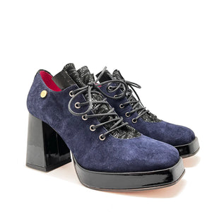 Chanii B "Le Follie" Navy/Black Floral - Platform Shoe
