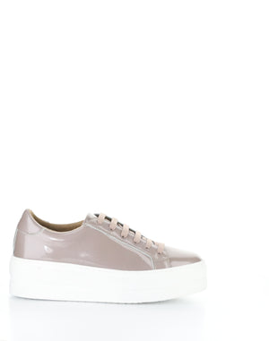 Bos & Co "Maya" Castor taupe patent flatform sneaker