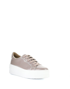 Bos & Co "Maya" Castor taupe patent flatform sneaker