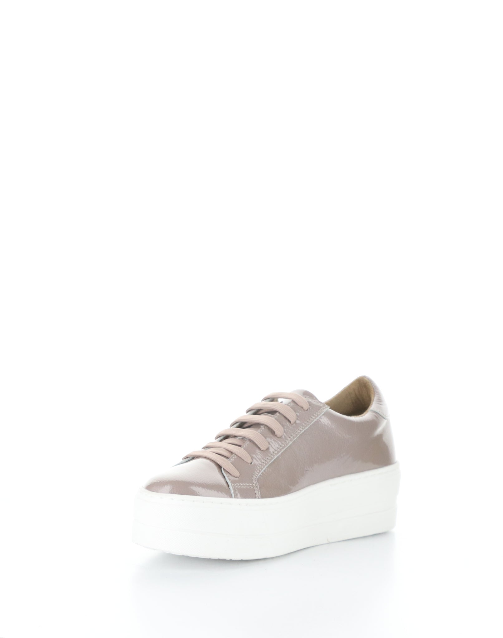 Bos & Co "Maya" Castor taupe patent flatform sneaker