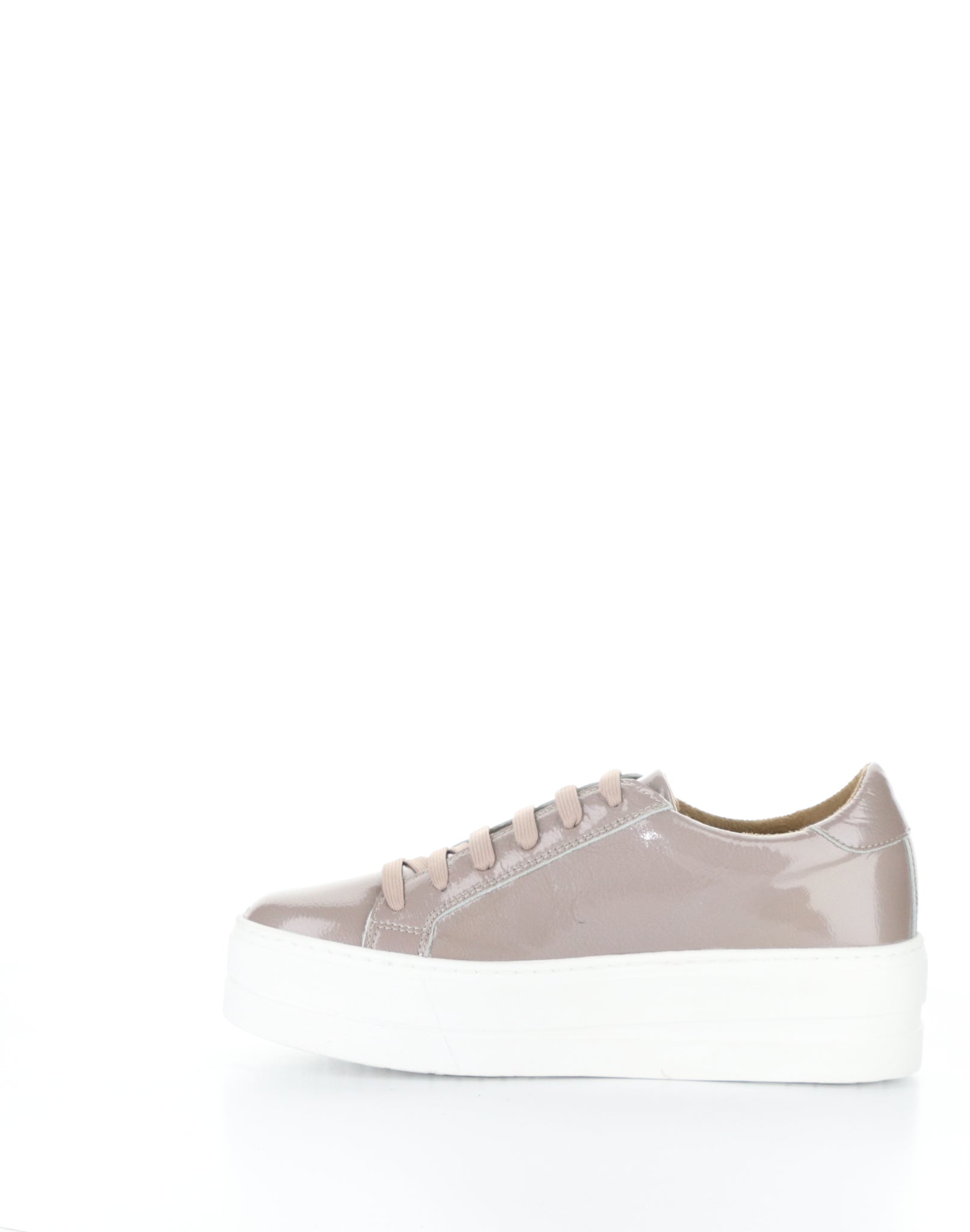 Bos & Co "Maya" Castor taupe patent flatform sneaker