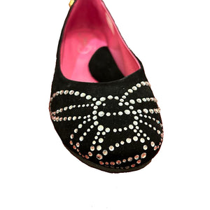 Chanii B "Bee Free" Black/Silver Diamonds - Ballerina Flat