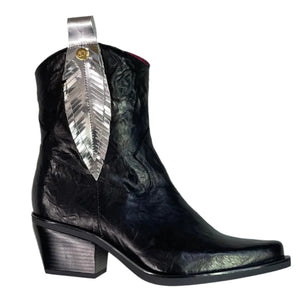 Chanii B "Magnifique" Black/Silver - Short Cowgirl Boot