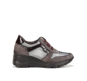 Fluchos "F1509" Silver/Brown - Wedge Sneaker