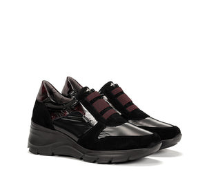 Fluchos "F1509" Black/Brown - Wedge Sneaker